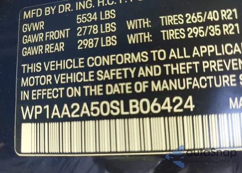 2025 Porsche Macan T из США, поврежденный, VIN WP1AA2A50SLB06424